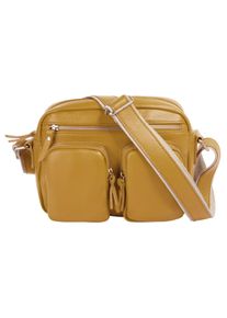 Samantha Look Damen Umhängetasche, gelb, Leder, unifarben, Taschen, echt Leder, Made in Italy
