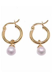 Firetti Damen Paar Creolen "Schmuck Geschenk, Ohrschmuck Perle", Silber 925 (Sterlingsilber)-Perlen, gold, Silber 925 (Sterlingsilber), Perlen,