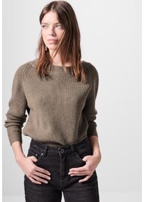 Damen Strickpullover, braun, casual, Gr. 46, STREET ONE STUDIO, unifarben, Stoff, 30% Polyester, 29% Polyacryl, 21% Viskose, 20% Nylon, Pullover, mit