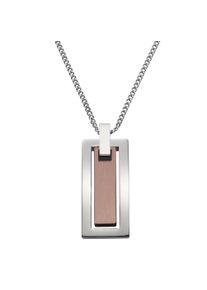 ZEEme Damen Kette mit Anhänger "Edelstahl zweifarbig 50cm lang", 50cm, Edelstahl, L: 50cm B: 1.0mm, grau, Edelstahl, B:1.0mm, Halsketten