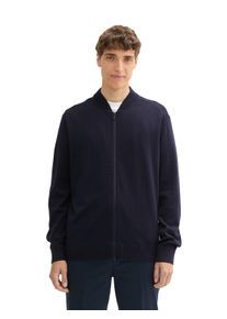 Herren Strickjacke, blau, casual, Gr. M, Tom Tailor Denim, unifarben, Strick, Obermaterial: 100% Baumwolle, Strickjacken, mit Reißverschluss