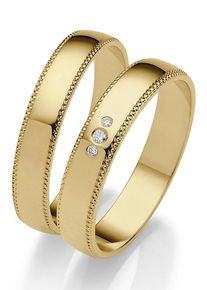 Firetti Trauring "Schmuck Geschenk Gold 375 Hochzeit Ehering "LIEBE"", 60, 0,02 ct SI = kleine Einschlüsse mit Brillanten, Gelbgold 585, 4mm, gold,