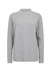 soyaconcept Damen Stehkragenpullover "SC-KANITA 4", grau, modisch, Gr. S, meliert, Strick, Rippstrick, Obermaterial: 50% Viskose, 27% Polyester, 23%