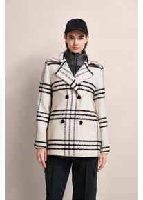 Bugatti Damen Kurzmantel, beige, casual, Gr. 42, gestreift, 42% Polyacryl, 36% Wolle, 22% Polyester, Mäntel, mit hohem Tragekomfort