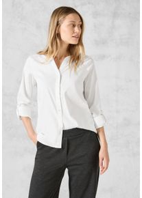 Cecil Damen Langarmbluse, weiß, casual, Gr. XXL, unifarben, Web, Obermaterial: 70% Baumwolle, 27% Nylon, 3% Elasthan; Seiten: 98% Baumwolle, 2%