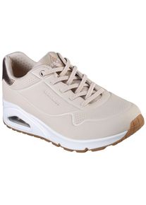 Skechers Damen Slip-On Sneaker "UNO SHIMMER AWAY", Gr. 35, beige, Lederimitat, kontrastfarbene Details, sportlich, Schuhe, Slipper, Freizeitschuh,