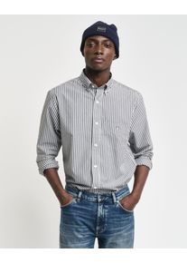 Gant Herren Langarmhemd "REG POPLIN STRIPE SHIRT", schwarz, casual, Gr. M, Web, Obermaterial: 100% Baumwolle, Hemden
