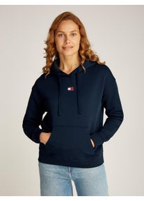 Tommy Jeans Damen Kapuzensweatshirt "TJW BXY BADGE HOODIE", blau, casual, Gr. XS, unifarben, Sweatware, Obermaterial: 100% Baumwolle, Sweatshirts,