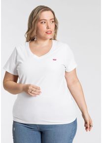 LEVI'S® PLUS LEVI'S PLUS Damen V-Shirt "V NECK TEE", weiß, casual, Gr. XXL, Jersey, Obermaterial: 100% Baumwolle, Shirts