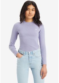 Levi's LEVI'S Damen Strickpullover "CREW RIB SWEATER", lila, casual, Gr. M, Feinstrick, Feinripp, Obermaterial: 51% Polyacryl, 36% Polyester, 13% Polyamid,
