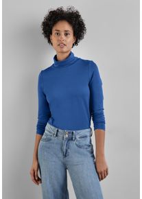 Street One Damen Langarmshirt, blau, casual, Gr. 40, unifarben, Stoff, 95% Viskose, 5% Elasthan, Shirts, im soften Baumwoll-Mix