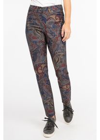 Recover Pants Damen Stoffhose "Hose mit Paisleydruck", bunt, Gr. 50, Paisley, 68% Baumwolle;29% Polyester;3% Elasthan, Hosen, mit wunderschönem