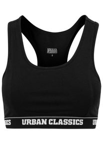 Urban Classics Damen T-Shirt-BH "Urban Classics Damen Ladies Logo Bra", Gr. M, schwarz, 95% Baumwolle, 5% Elasthan, BHs