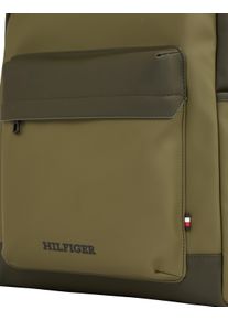Tommy Hilfiger Rucksack "Men TH MONOTYPE RAIN PU DOME BCKPCK Backpacks", grün, Polyester, Polyurethane, Basic, Rucksäcke