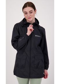 DEPROC Active Damen Regenmantel "ROBSON LONG WOMEN", schwarz, casual, Gr. 38, 100% Polyester, Mäntel, auch in Großen Größen erhältlich