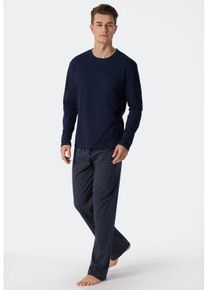 Schiesser Herren Pyjama ""Ebony"", Gr. 52, blau, Single Jersey, Obermaterial: 100% Baumwolle, unifarben, klassisch, Homewear-Sets, mit rundem