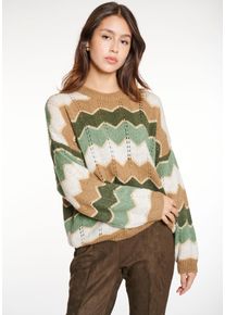 Haily's HAILY’S Damen Strickpullover "LS A SK Mi44ssa", grün, feminin, Gr. M, gemustert, Strick, Obermaterial: 70% Polyacryl, 20% Polyamid, 10% metallisierte