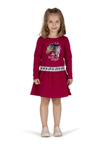 SALT & PEPPER SALT AND PEPPER Mädchen Jerseykleid "Star Stable", lila, casual, Gr. 140, 95% Baumwolle, 5% Elasthan, Kleider, mit Pailletten Pferde-Motiv