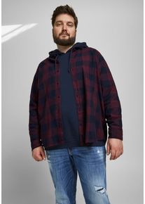 Jack & Jones PlusSize Herren Karohemd "GINGHAM TWILL SHIRT", rot, modisch, Gr. XXXL, JACK & JONES PLUSSIZE, Web, Obermaterial: 100% Baumwolle, Hemden, Bis Größe 6XL