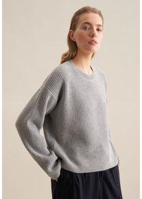Seidensticker Damen Strickpullover "Schwarze Rose", grau, Gr. M, unifarben, 80% Wolle, 15% Polyamid 5% Kaschmir, Pullover, Langarm Rundhals Uni