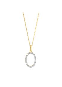 Diamonds by Ellen K. Damen Kette mit Anhänger "Silber 925 vergoldet mit 40x Diamant zus. 0,11ct.", 45cm, 0,11 ct, Silber 925 (Sterlingsilber), L: 45cm B: 12.0mm, gelb,