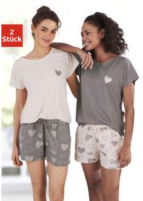 Vivance Dreams Damen Shorty, Gr. 32, rosa, Single Jersey, Obermaterial: 60% Baumwolle, 40% Polyester, gemustert, Basic, Homewear-Sets, mit süßem