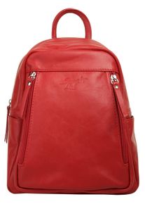 Samantha Look Cityrucksack, rot, Rindsleder, Leder, unifarben, casual, Rucksäcke, echt Leder, Made in Italy