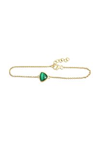 Celesta Damen Armband "925 Sterling Silber vergoldet Malachit", 19cm, Silber 925 (Sterlingsilber), gelb, Silber 925 (Sterlingsilber), Armbänder