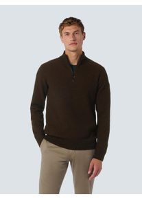 NO EXCESS Herren Rollkragenpullover "NO EXCESS Halber Reißverschluss Pullover Melange", braun, Gr. L, 45% Baumwolle, 35% Acryl, 15% Polyester, 5%