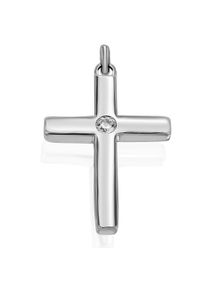 Vivance Damen Ketten-Anhänger "0,08 ct Diamant Brillant Anhänger aus 585 Weißgold", 0.08 ct mit Diamant, Weißgold 585-Gold, silber, Weißgold 585,