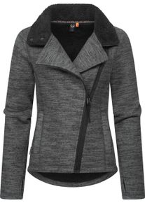 Ragwear Damen Strickfleecejacke "Saskie Melange", grau, modisch, Gr. L, Obermaterial: 56% Polyester, 44% Baumwolle, Innenfutter: 100% Polyester,