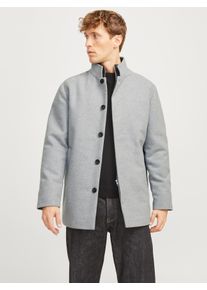 Jack & Jones JACK & JONES Herren Wolljacke "JJEHARRISON WOOL JACKET SN", grau, modisch, Gr. M, meliert, Web, Obermaterial: 55% Polyester, 40% Wolle, 5% sonstige