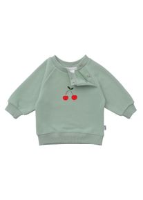 Liliput Herren Sweatshirt "Kirsche", grün, Gr. 110, bedruckt, 80% Baumwolle, 20% Polyester, Sweatshirts, mit niedlichem Kirsch-Print