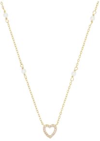 Amor Damen Kette mit Anhänger "Herz, Trachtenschmuck, Volksfest, 2039229, 2039230", Silber 925 (Sterlingsilber)-Perlen, L: 42cm, pink, Silber 925