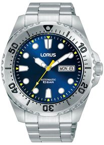 Lorus Herren Automatikuhr "Sports", silber, Armbanduhren, Armbanduhr, Herrenuhr, Mechanische Uhr, Edelstahlarmband, analog