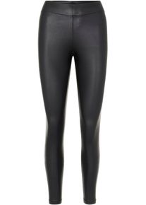 Pieces Damen Leggings "PCNEW SHINY HW LEGGINGS NOOS", schwarz, casual, Gr. XS, Jersey, Obermaterial: 90% Polyester, 10% Elasthan, Hosen, mit