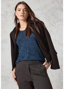 Cecil Damen V-Ausschnitt-Pullover, blau, casual, Gr. XS, unifarben, meliert, Strick, Obermaterial: 60% Baumwolle, 40% Polyester, Pullover, in