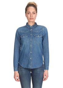 Damen Jeanshemd, blau, casual, Gr. L, Le Temps Des Cerises, unifarben, 100% Baumwolle, Hemden, Mit feinen Jeansnähten