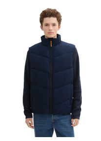Herren Steppweste, blau, casual, Gr. S, Tom Tailor Denim, unifarben, Web, Obermaterial: 100% Polyester. Futter: 100% Polyester, Westen, mit
