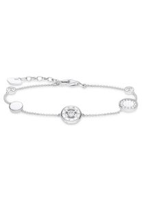 Thomas Sabo Damen Armband "Kreis mit weißen Steinen silber, A1880-051-14-L19V", 19, Silber 925 (Sterlingsilber), bunt, Silber 925 (Sterlingsilber),