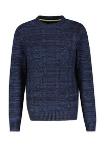 Lerros Herren Strickpullover, blau, casual, Gr. S, meliert, unifarben, Strick, Obermaterial: 60% Baumwolle, 40% Polyacryl, Pullover, meliert, mit
