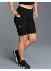 TRIGEMA Damen Trainingshose "TRIGEMA Sporthose mit Handytasche", schwarz, sportlich, Gr. XL, 85% Polyester (Bioactive), 15% Elastan, Hosen