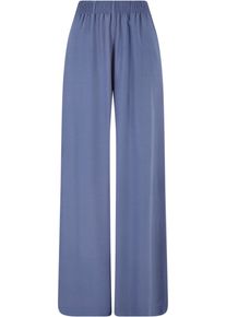 Urban Classics Damen Stoffhose "Urban Classics Damen Ladies Wide Leg Viscose Pants", blau, Gr. XL, unifarben, 100% Viskose, Hosen