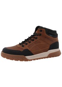 Tom Tailor Herren Schnürboots, Gr. 44, braun, Lederimitat, Textil, unifarben mit Farbeinsatz, casual, Schuhe, High Top-Sneaker, Trekkingschuh mit