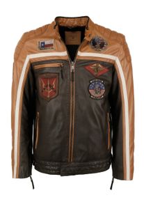 Top Gun Herren Lederjacke "TGJ1005", braun, Gr. XL, Obermaterial: 100% Leder, Lamm / Innenfutter: 100% Baumwolle / Ärmelfutter: 100% Polyester /