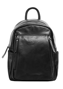 Samantha Look Cityrucksack, schwarz, Rindsleder, Leder, unifarben, casual, Rucksäcke, echt Leder, Made in Italy