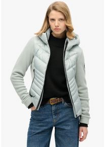 Superdry Damen Fleecejacke "HOODED STORM FLEECE JKT", grau, casual, Gr. XS, unifarben, Fleece, Obermaterial: 100% Polyester, Jacken