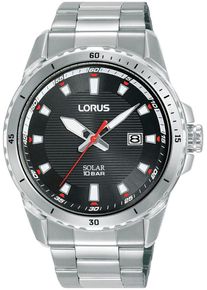 Lorus Herren Solaruhr "Sports", silber, Armbanduhren, Armbanduhr, Herrenuhr, Edelstahlarmband, analog, Tag