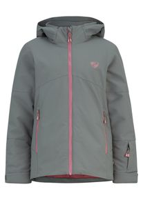 Ziener Kinder Skijacke "AMAJA", grau, Gr. 176, Obermaterial alle Farben außer lime light: 100% Polyester, Obermaterial Farbe lime light: 1. 100%
