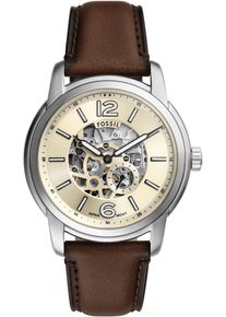 Fossil Herren Automatikuhr "HERITAGE", braun, Armbanduhren, Armbanduhr, Herrenuhr, Mechanische Uhr, Lederarmband, analog